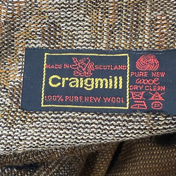 Craigmill 100% Pure New Wool Paisley Fringe tapestry throw blanket neutral brown - Picture 2 of 8